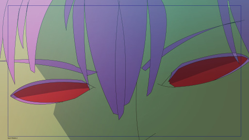 Macro close-up on Ba'al's petal-shaped red eyes